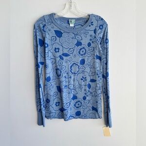 Damsel Blue Floral Long-Sleeve Women's Top